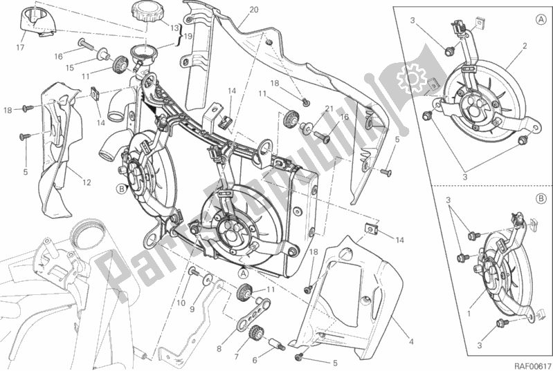 Wszystkie części do Ch? Odnica Wody Ducati Monster 821 Dark 2020